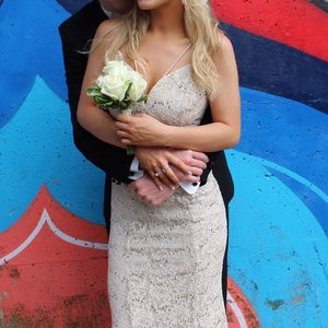 Beige prom dress
